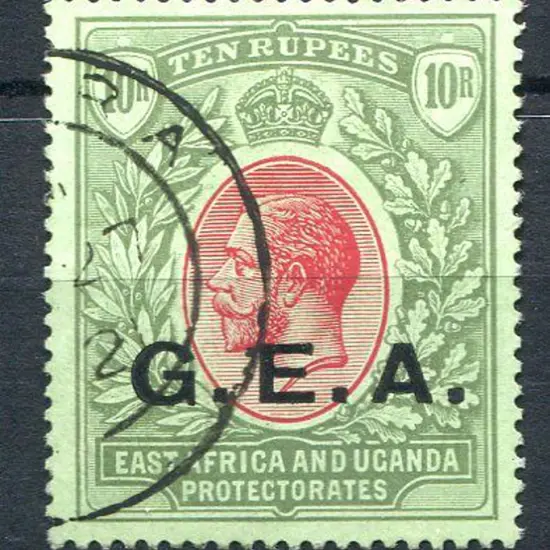 Tanganyika 1917/21 10R red & green on green KEVII ...