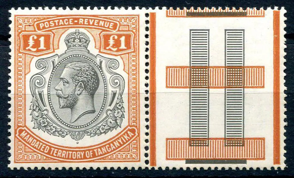 Tanganyika 1927/31 £1 black & brown-orange KGV, ... Image 1++