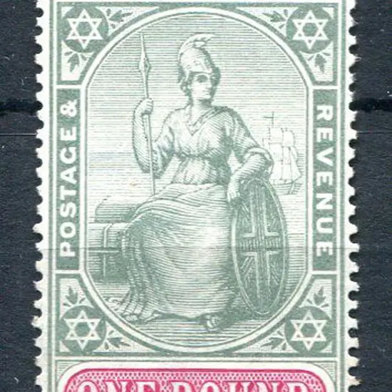 Trinidad & Tobago 1896/1906 £1 green & carmine. ...