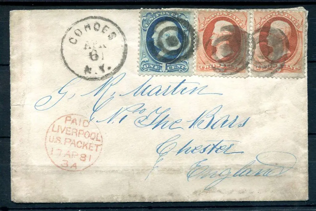 USA 1881 Chester, England addressed cover with ... Image 1++