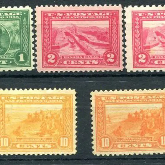 USA 1915 Panama Pacific Expo set incl both perfs ...