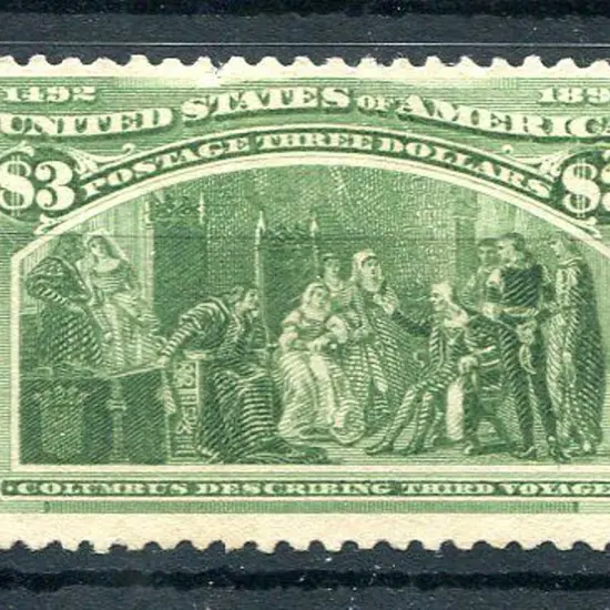 USA 1893 $3 Columbus. MNG with tiny tear above ...