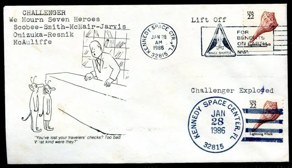 USA 1986 (28th Jan) illust cover with USA 22c ... Image 1++