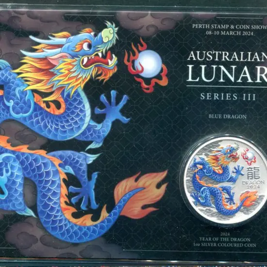 2024 $1 Blue Dragon 1oz silver Lunar New Year in ...
