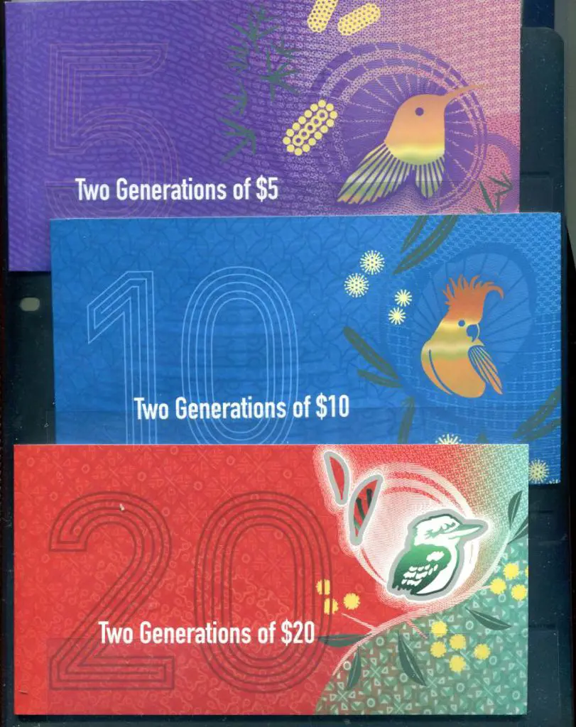 2018 $5, $10 & $20 "Two Generations" folders with ... Image 1++