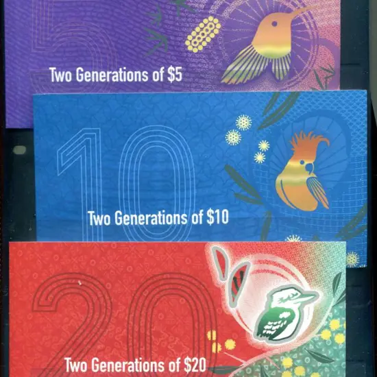 2018 $5, $10 & $20 "Two Generations" folders with ...