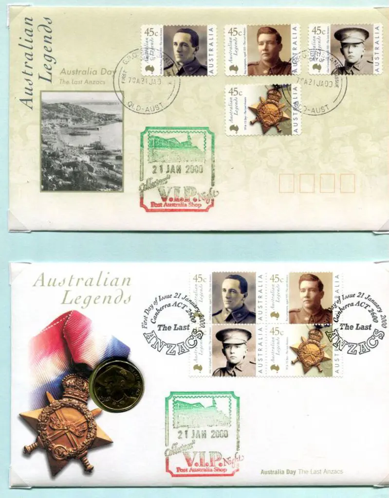 2000 (21st Jan) Aust Legends with blocks of 4 & $1 ... Image 1++