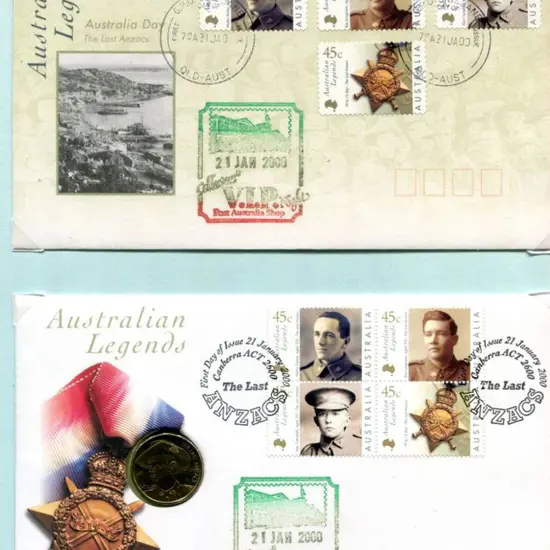 2000 (21st Jan) Aust Legends with blocks of 4 & $1 ...