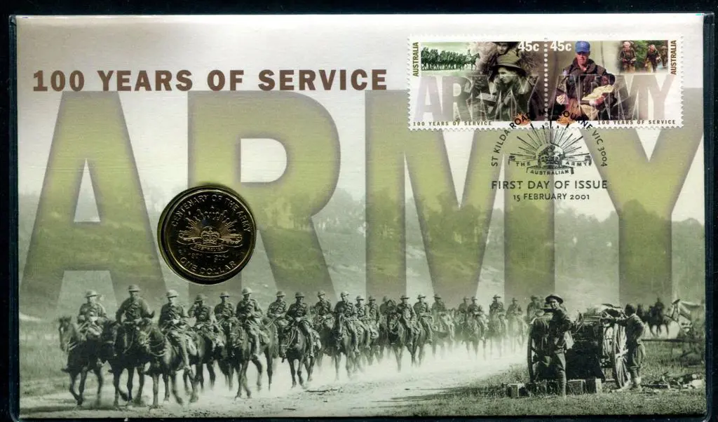 2001 (15th Feb) Army Cent with 45c se-tenant pair ... Image 1++