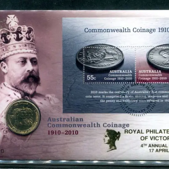 2010 (23rd Feb) Commonwealth Coinage $1 coin & M/S ...