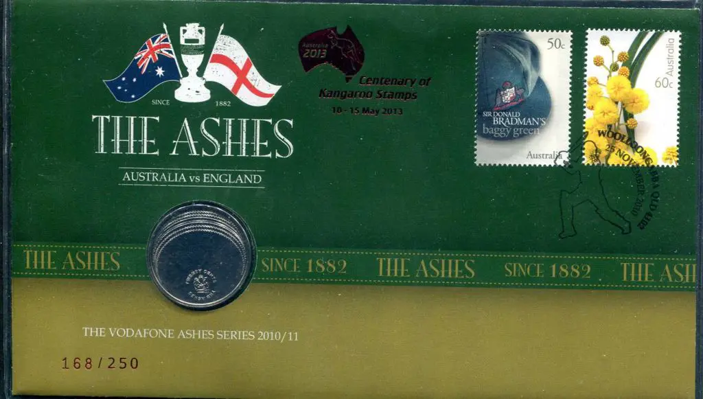 2010 (25th Nov) "The Ashes" with 50c Bradman stamp ... Image 1++