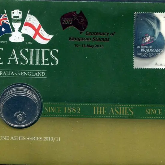 2010 (25th Nov) "The Ashes" with 50c Bradman stamp ...