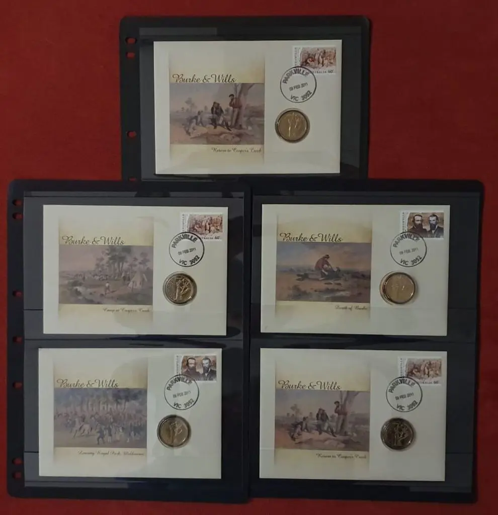 2011 (9th Feb) Burke & Wills set of 5 Downies ... Image 1++