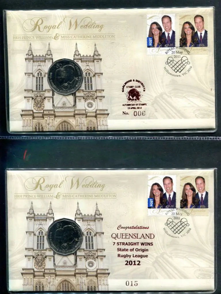 2011 (20th May) Royal Wedding commem pair & 50c ... Image 1++