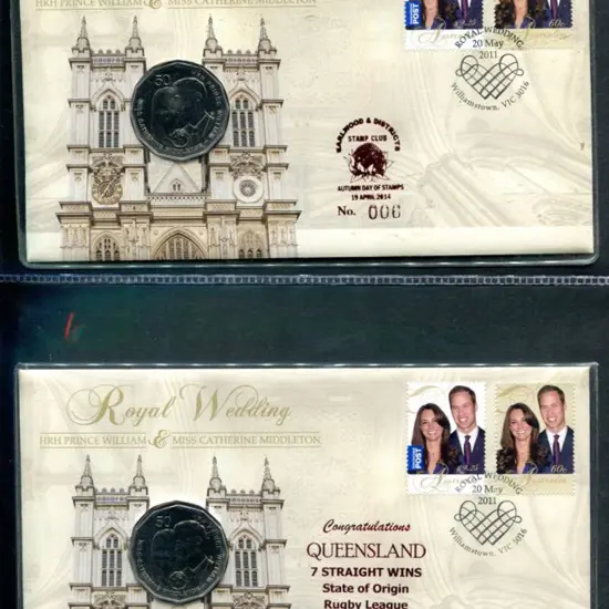 2011 (20th May) Royal Wedding commem pair & 50c ...