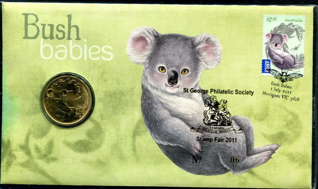 2011 (1st July) Bush babies Koala with $2.35 Int ... Image 1++