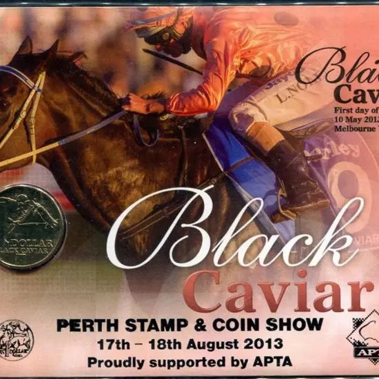 2013 (10th May) Black Caviar ovptd "PERTH STAMP & ...