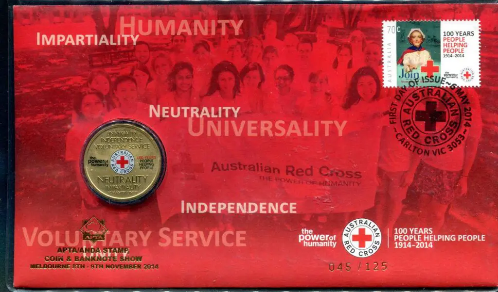 2014 (6th May) Red Cross Cent with 70c commem & ... Image 1++