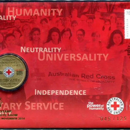 2014 (6th May) Red Cross Cent with 70c commem & ...