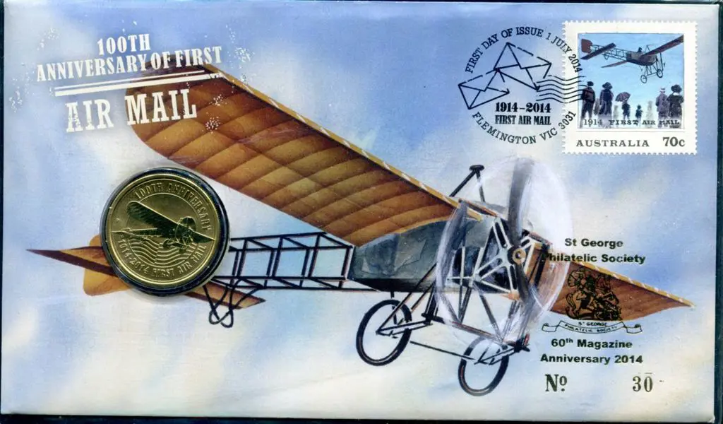 2014 (1st July) 100th Anniv of First Air Mail with ... Image 1++