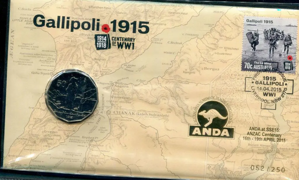 2015 (14th Apr) Gallipoli WWI Cent with 70c "The ... Image 1++