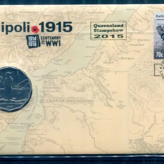 2015 (14th Apr) Gallipoli WWI Cent with 70c "The ...