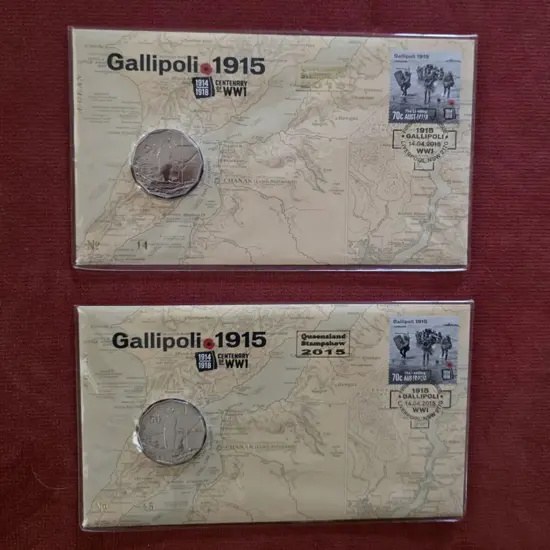 2015 (14th Apr) Gallipoli WWI Cent as above with ...