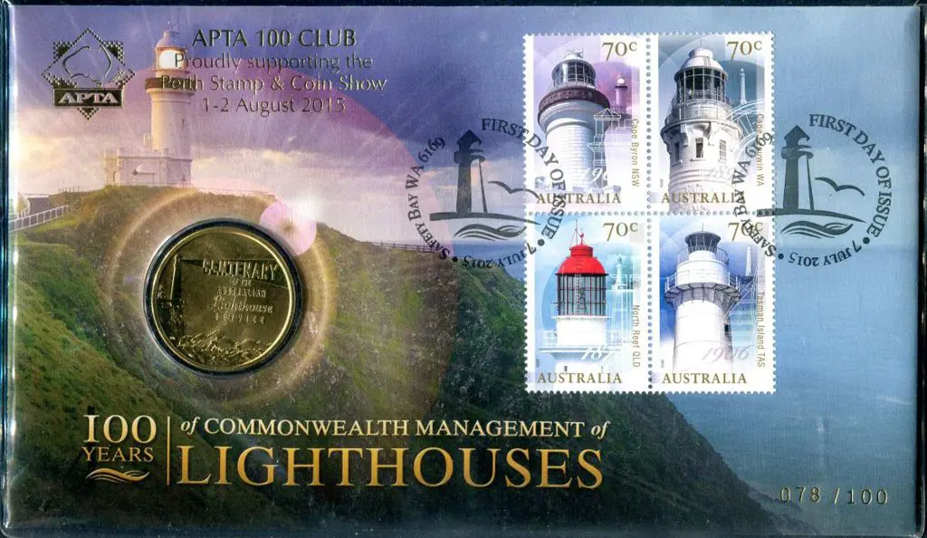 2015 (7th July) Lighthouses 100 Years ovptd "APTA ... Image 1++