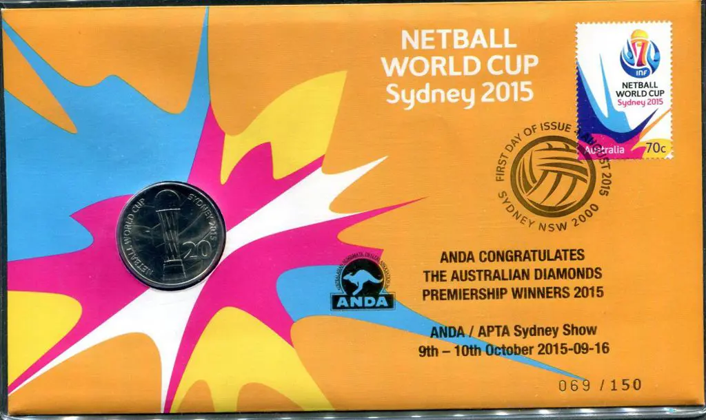 2015 (4th Aug) Netball World Cup with 70c commem & ... Image 1++