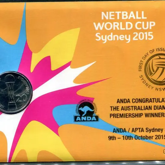 2015 (4th Aug) Netball World Cup with 70c commem & ...