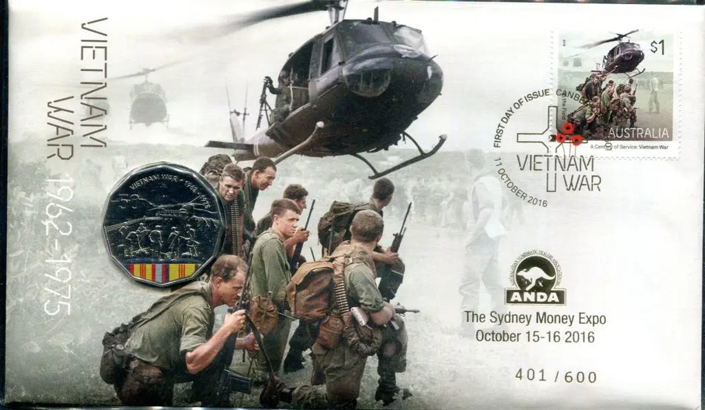 2016 (11th Oct) Vietnam War with $1 commem & 50c ... Image 1++