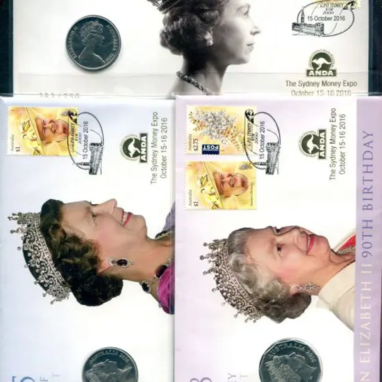 2016 (15th Oct) QEII 90th B'day set of 3 Machin ...