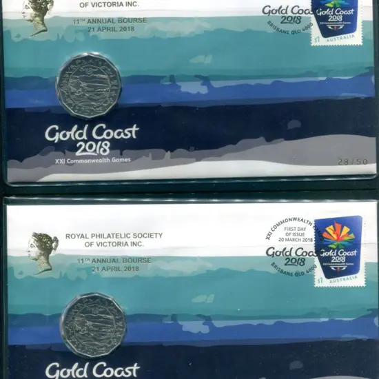 2018 (20th Mar) "Gold Coast 2018" with matching $1 ...