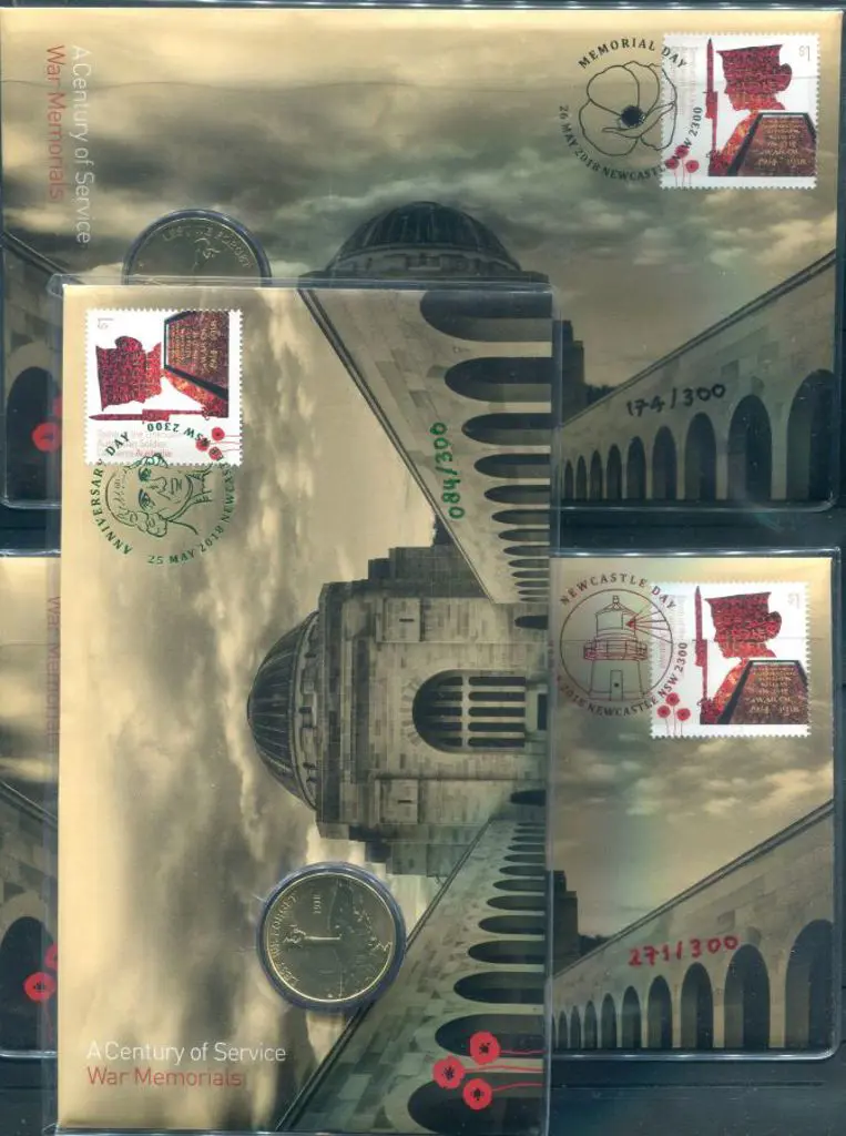 2018 (25th-27th May) "War Memorials" pmkd for all ... Image 1++