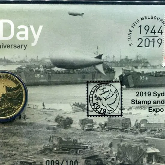 2019 (6th June) D-Day 75th Anniv with $1 commem & ...