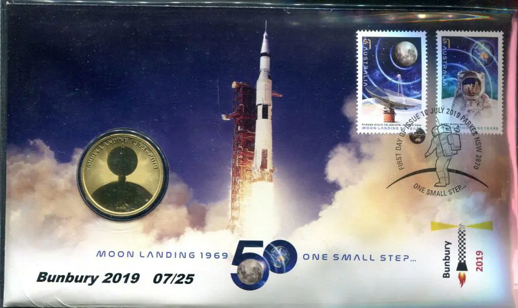 2019 (16th July) 50th Anniv Moon Landing ovptd ... Image 1++