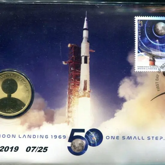 2019 (16th July) 50th Anniv Moon Landing ovptd ...