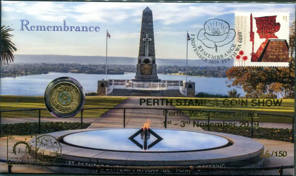 2019 (1st Nov) Remembrance ovptd "PERTH STAMP & ... Image 1++