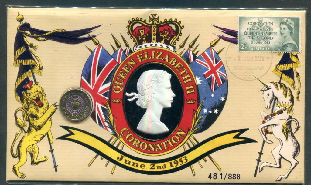2024 (2nd June) QEII Coronation with 2/- ... Image 1++