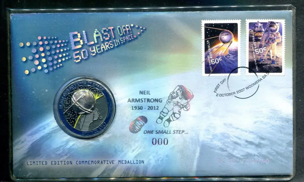 2007 (2nd Oct) "Blast Off" Space with 50c pair & ... Image 1++