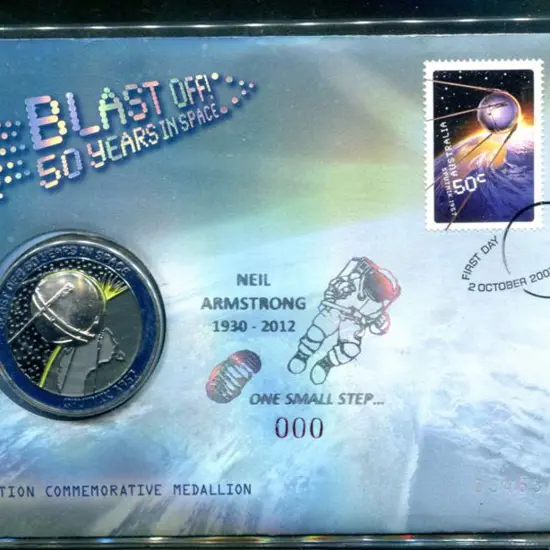 2007 (2nd Oct) "Blast Off" Space with 50c pair & ...
