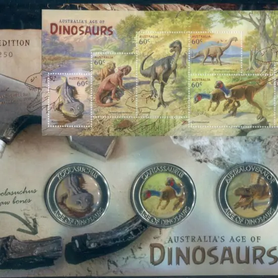 2013 (1st Nov) "Age of Dinosaurs" 3 medallion ...