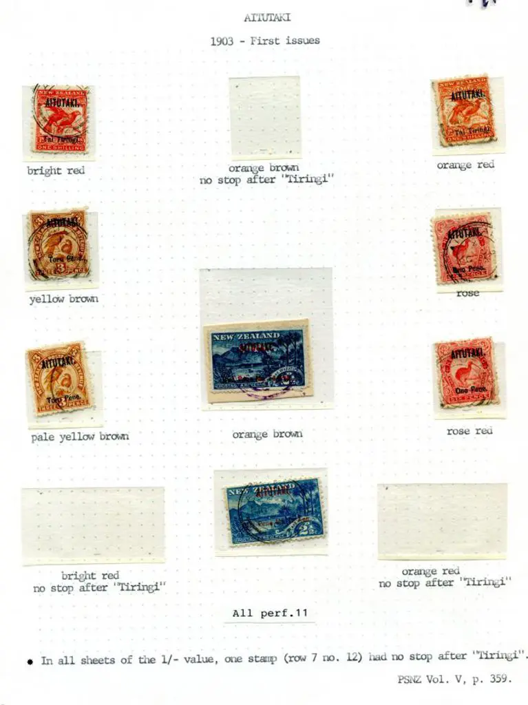 Aitutaki 1911-1937 range mounted on album pages ... Image 1++