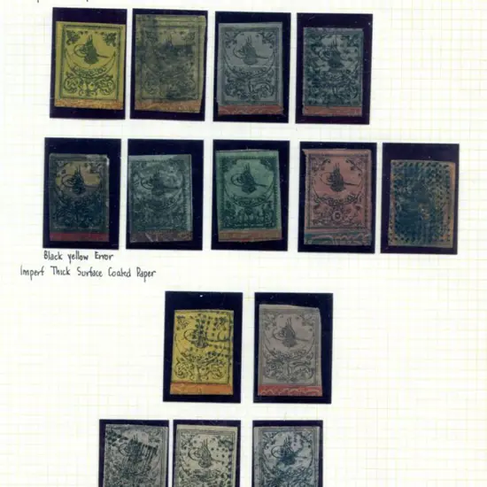 Turkey 1863 imperfs mounted on album page ...