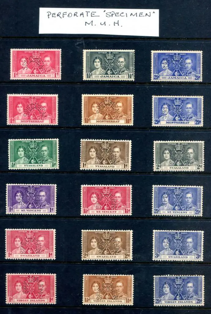 British Commonwealth 1937 Coronation "SPECIMEN" ... Image 1++