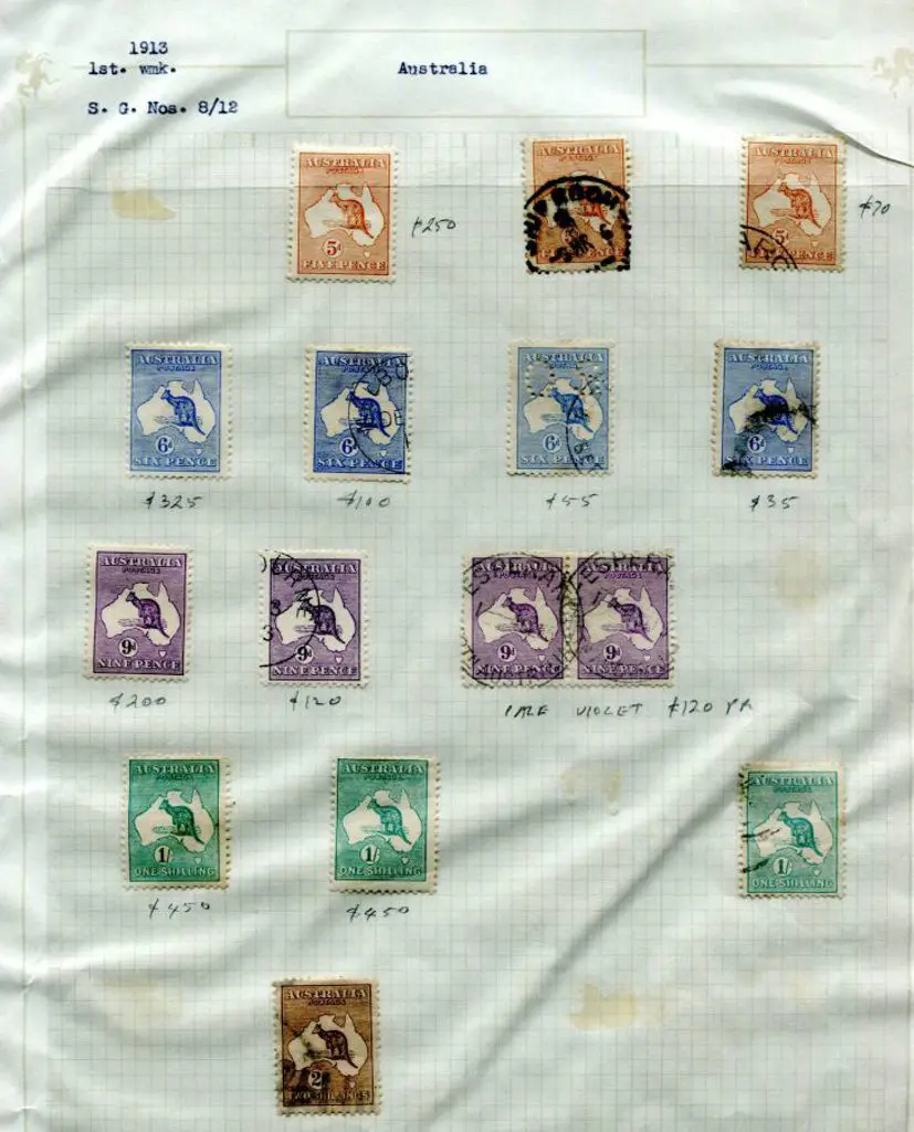Kangaroos 1st wmk range incl ½d kangaroos x 15 ... Image 1++