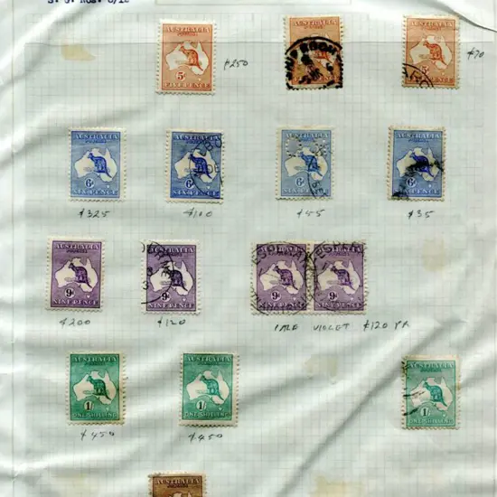 Kangaroos 1st wmk range incl ½d kangaroos x 15 ...