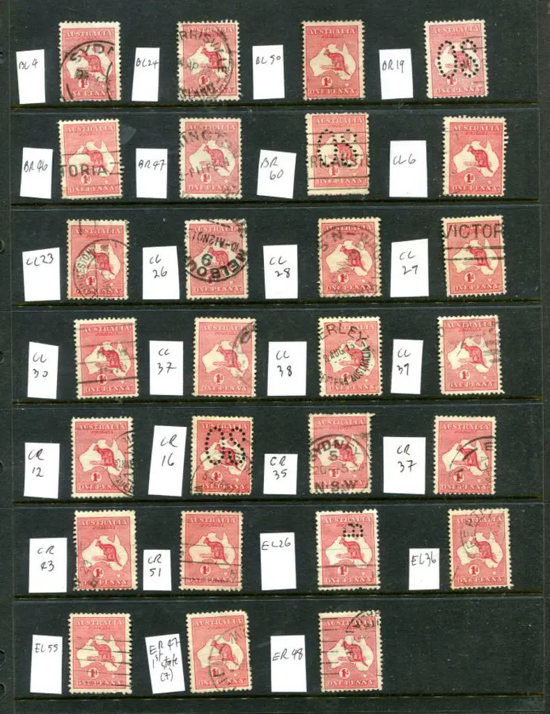 Kangaroos 1913 1d kangaroos used on 2 Hagners. ... Image 1++