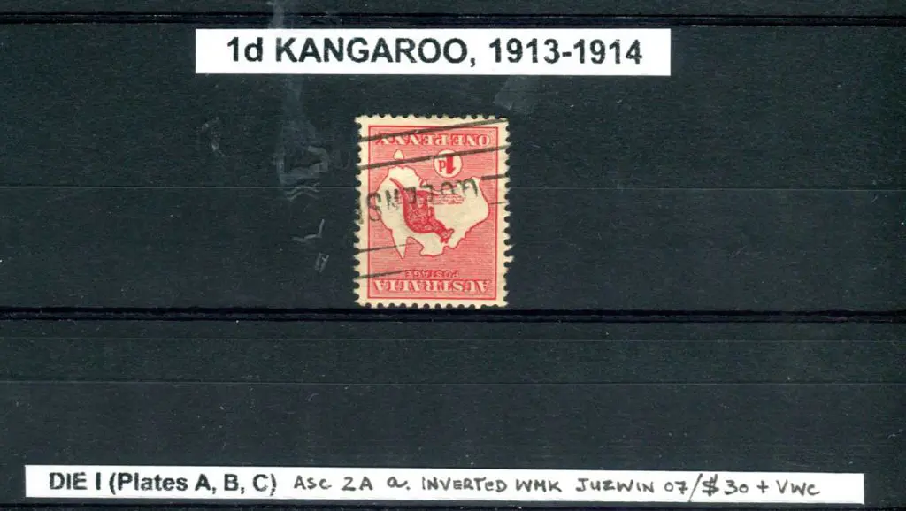 Kangaroos 1d reds, 1st wmk selection on individual ... Image 1++