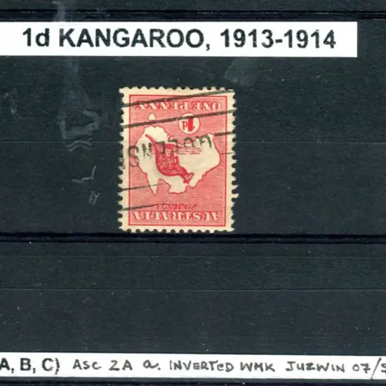 Kangaroos 1d reds, 1st wmk selection on individual ...